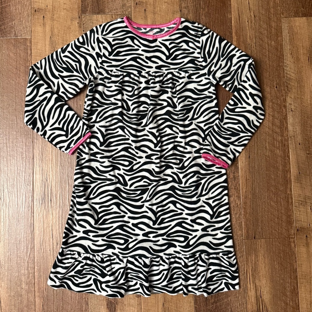 Carter's Zebra Pattern Nightgown with Pink Trim for girls